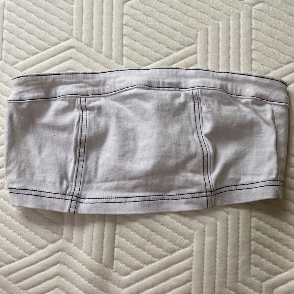 White denim tube top from Superdown size M